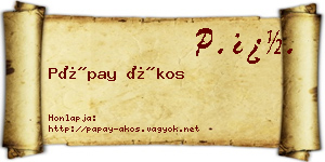 Pápay Ákos névjegykártya